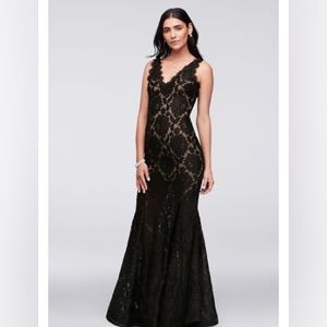 Betsy & Adam Black lace dress size 6